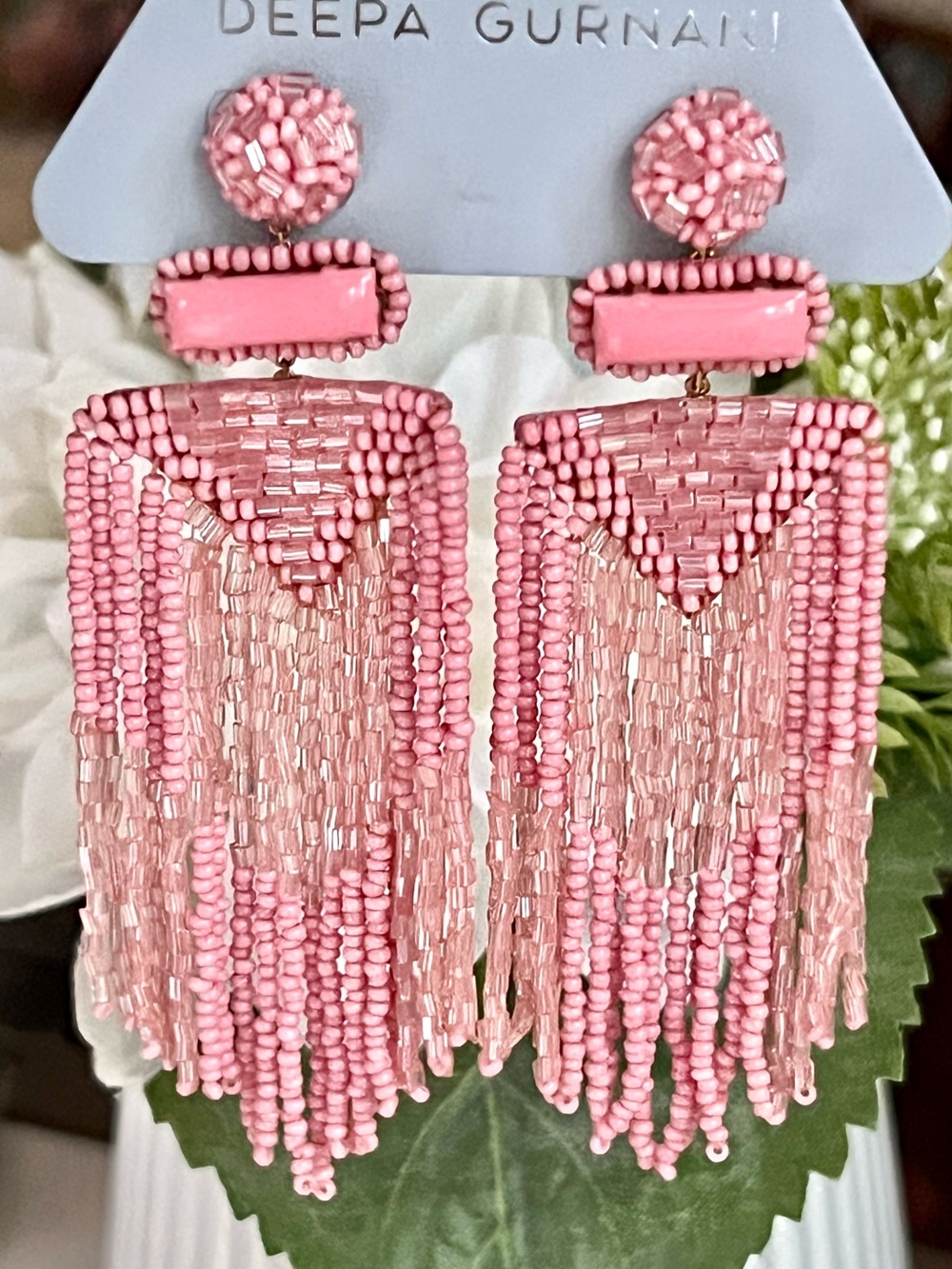 NWT Deepa Gurnani Beaded Fringe Chandeliers - Picture 8 of 16